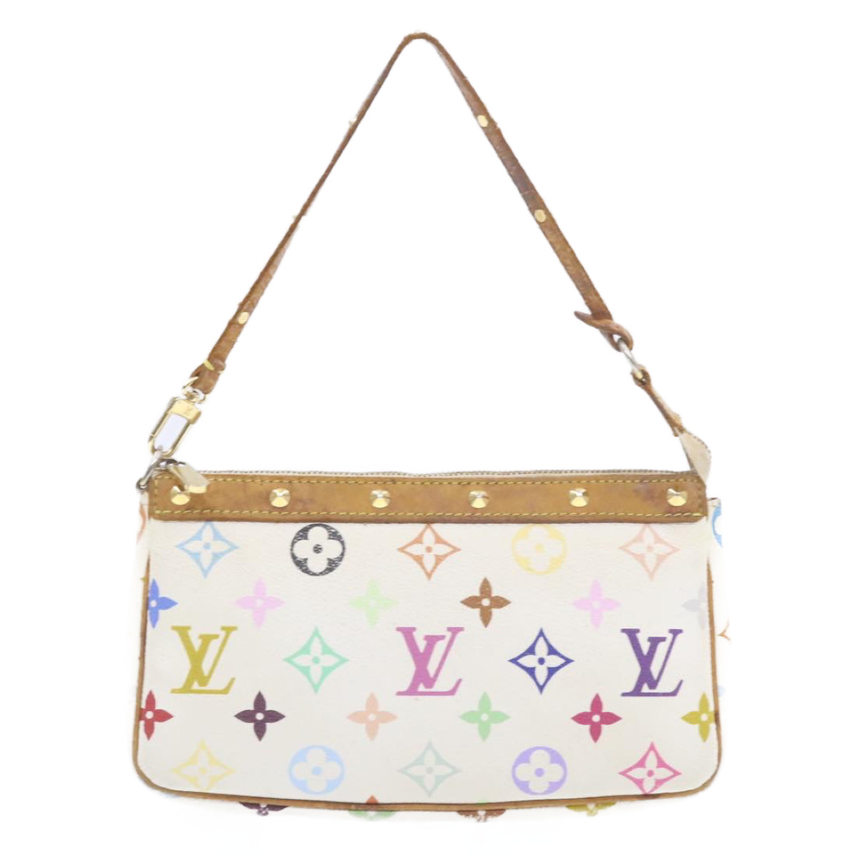 Louis Vuitton Pochette Accessories White Multicolor Monogram Canvas Mu –  Apalboutique