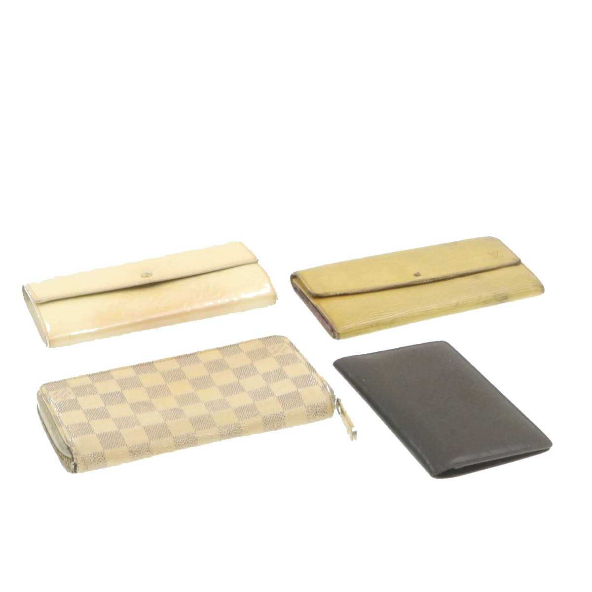 LOUIS VUITTON Monogram Damier Ebene Wallet 4Set Brown LV Auth